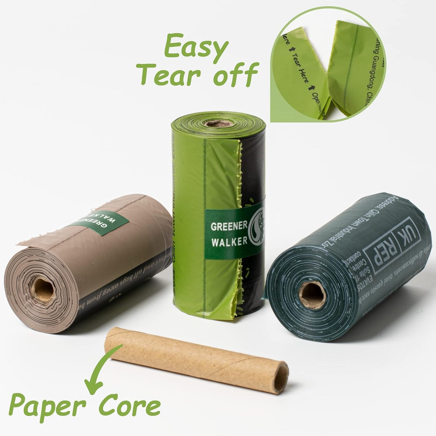Greener  Walker by HZL Dog Poop Bags- 15 Microns Extra Thick | 100% Leak-Proof & Heavy Duty Waste Bags for Wholesale