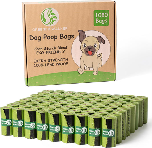 Greener  Walker by HZL Dog Poop Bags- 15 Microns Extra Thick | 100% Leak-Proof & Heavy Duty Waste Bags for Wholesale